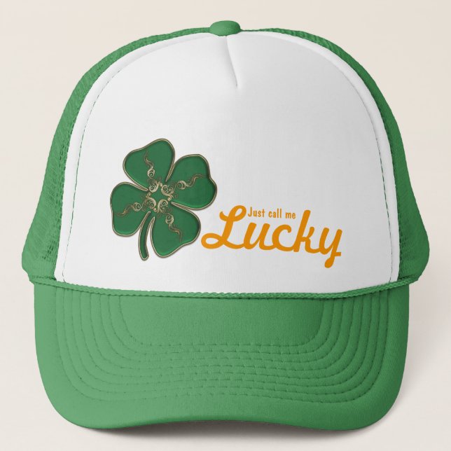Gorra De Camionero Trébol irlandés afortunado (Anverso)