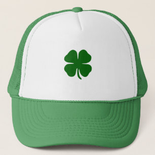 Gorra De Camionero Trébol Verde de Cuatro Hojas Suerte Irlandesa