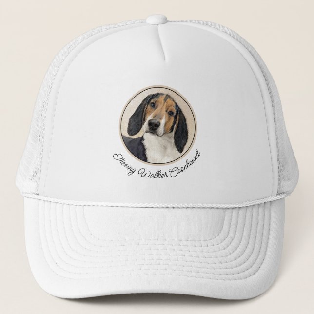 Gorra De Camionero Treeing Walker Coonhound Painting - Arte original (Anverso)