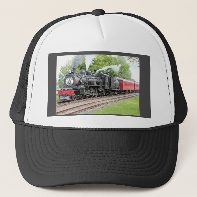 Gorra De Camionero Tren antiguo motor de vapor gris oscuro (Anverso)
