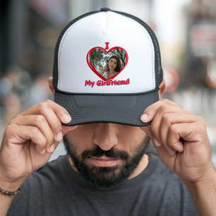 Gorra De Camionero Trendy I love my Girlfriend Red Heart Personalizad