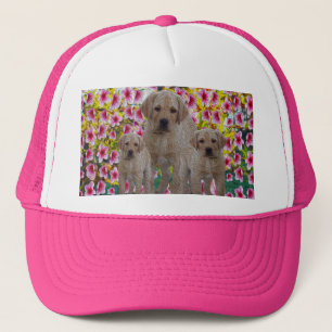Gorra De Camionero Tres cachorros de Labrador con aceite pintado,