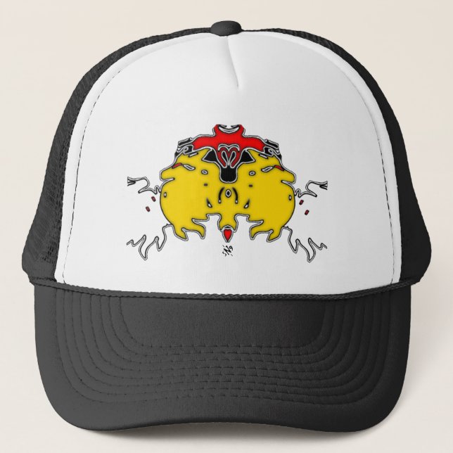 Gorra De Camionero Tres Fantasmas (Amarillo) (Anverso)