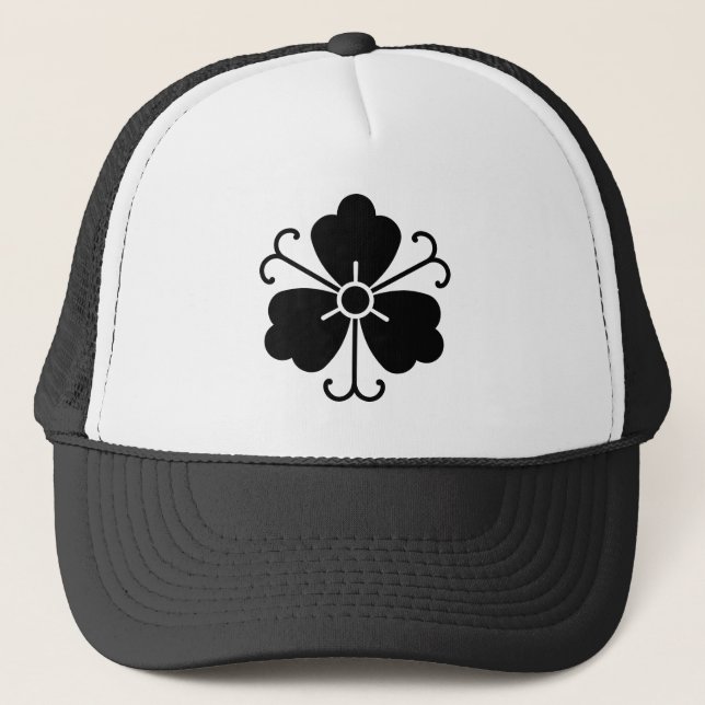 Gorra De Camionero Tres flores de glicina con enredaderas (Anverso)