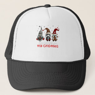 Gorra De Camionero Tres Gnomis En Navidades Rojos Sólo Colgando Con M