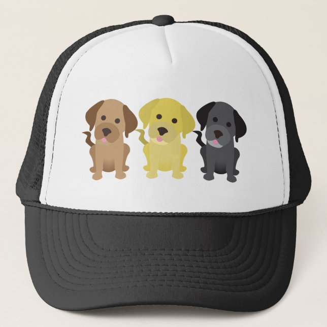 Gorra De Camionero Tres labradores retrieveres (Anverso)