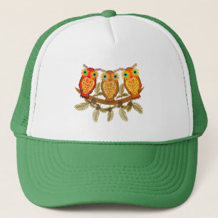 Gorra De Camionero Tres lindos búhos