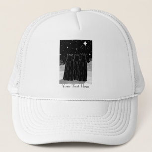 Gorra De Camionero Tres reyes contemporáneos navidades negros y blan