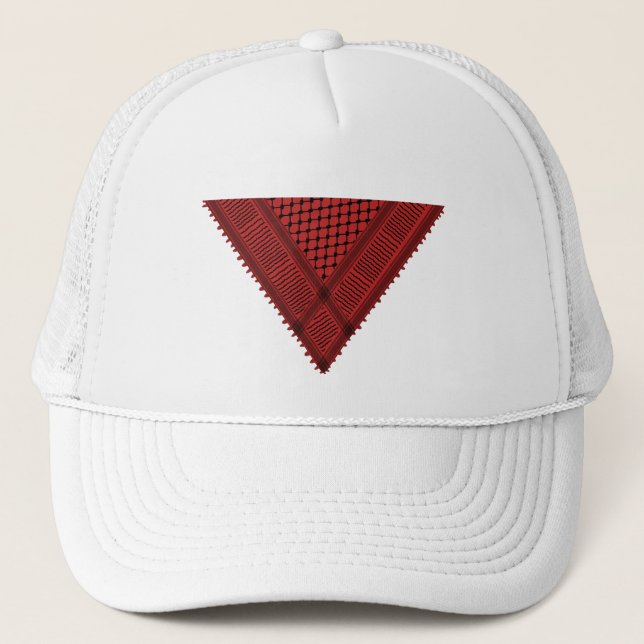 Gorra De Camionero triángulo rojo Keffiyeh símbolo de resistencia pal (Anverso)