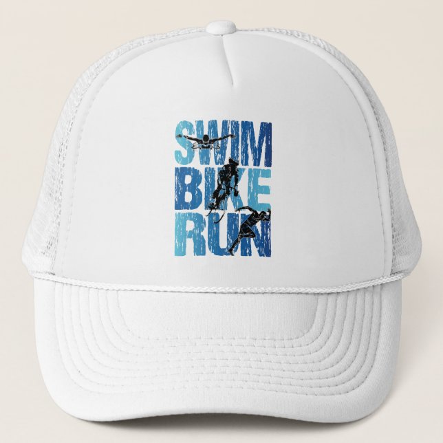 Gorra De Camionero Triatlón - Huida en bicicleta de natación (Anverso)