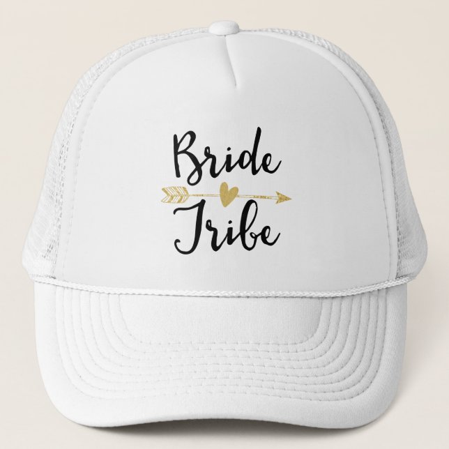 Gorra De Camionero Tribu de novias| Negro y dorado (Anverso)