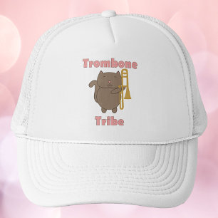 Gorra De Camionero Tribu del Trombón Gato Kawaii Letras Rosas
