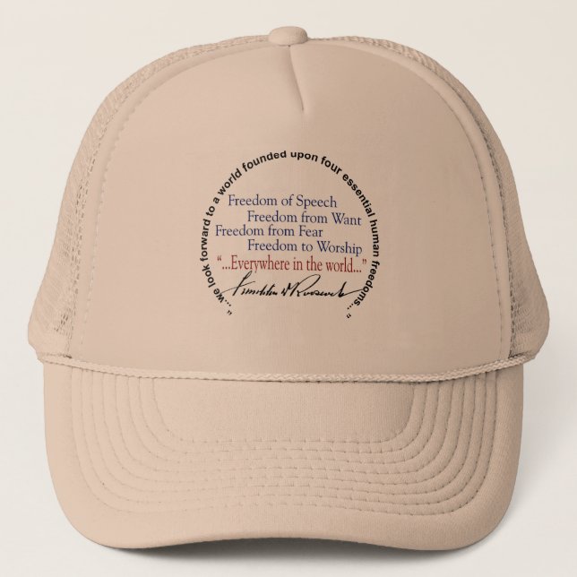 Gorra De Camionero Tributo de las libertades del FDR cuatro (Anverso)