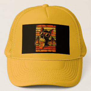 Gorra De Camionero Trick o Trete Cute Bat Hipster Latte Funny Hallow