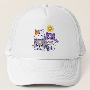 Gorra De Camionero Trio Adorable - Tres Gatos Cubiertos