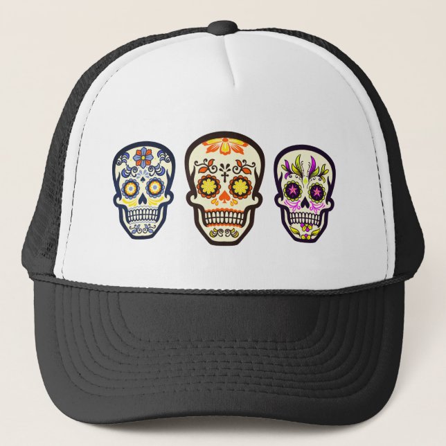 Gorra De Camionero Trío de cráneo de azúcar (Anverso)