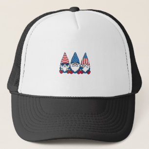 Gorra De Camionero Trío de gnomos patrióticos diseño de camiseta vect