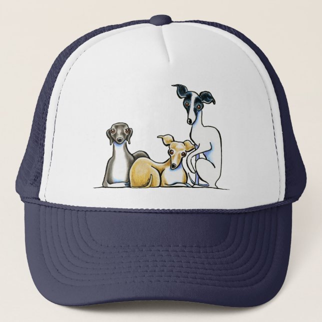 Gorra De Camionero Trio de Greyhound italiano (Anverso)