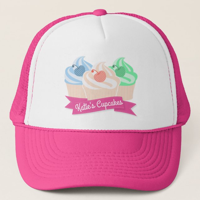 Gorra De Camionero Trío de tarta dulce personalizado (Anverso)