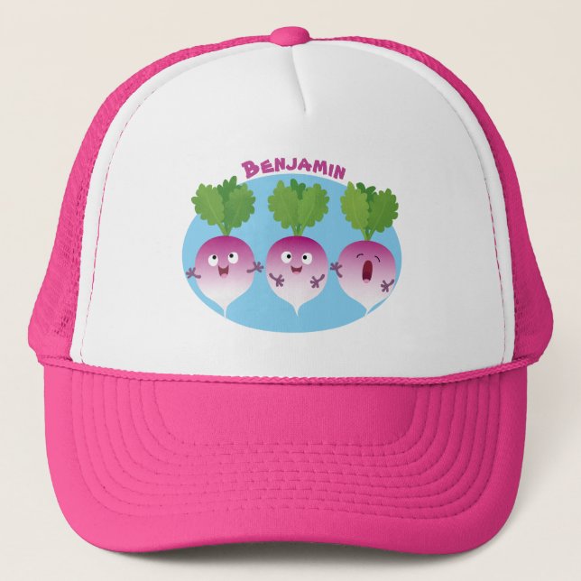 Gorra De Camionero Trío de verduras de nabo lindo personalizado (Anverso)