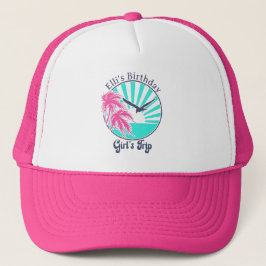 Gorra De Camionero Trípico de Chica Retro Personalizado Tropical