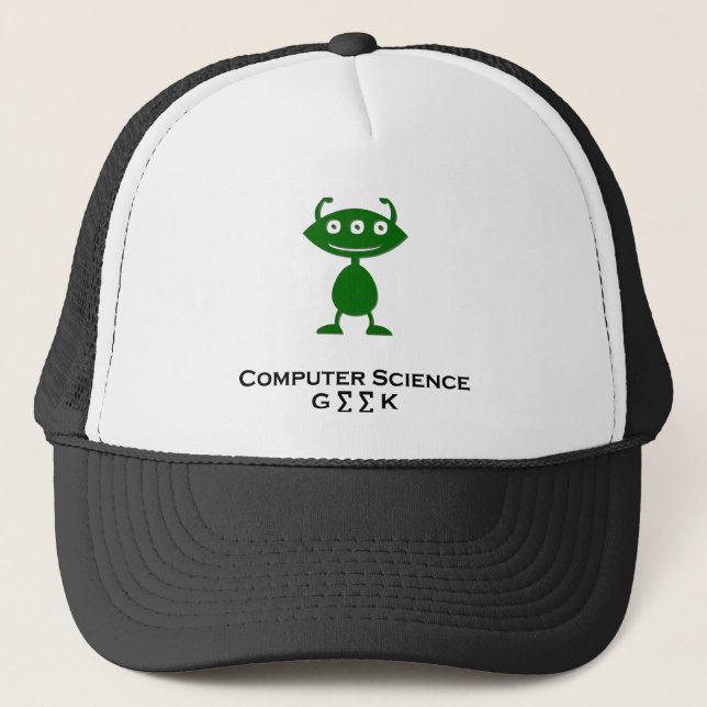 Gorra De Camionero Triple Ojo Ciencia Informática Geek green (Anverso)