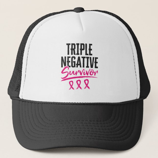 Gorra De Camionero Triple sobreviviente negativo TNBC Cáncer de Mama (Anverso)