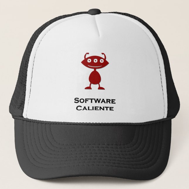 Gorra De Camionero Triple software ocular caliente rojo (Anverso)