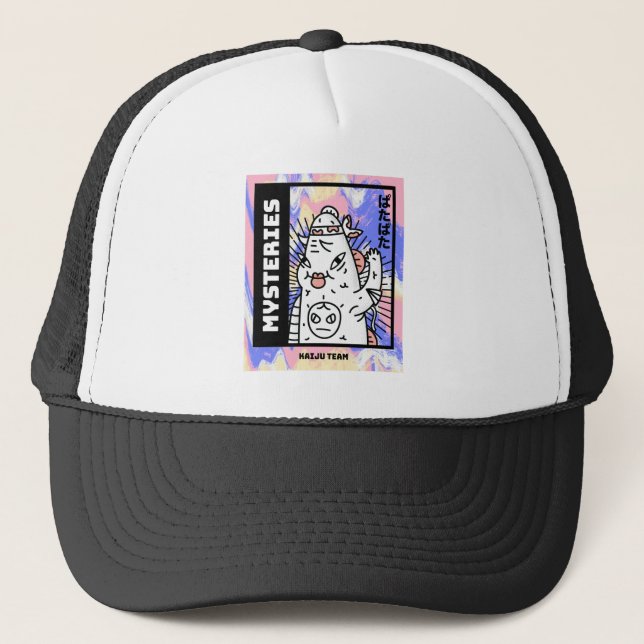 Gorra De Camionero Trippy Alien Japonés (Anverso)