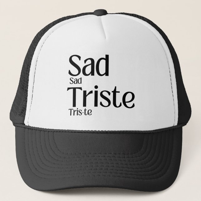 Gorra De Camionero Triste tarjeta volátil de aprendizaje educativo tr (Anverso)