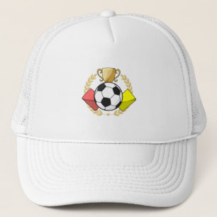 Gorra De Camionero Trofeo de la carta roja y amarilla del fútbol