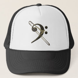 Gorra De Camionero Trombone Bass Clef Music Instruments Béisbol