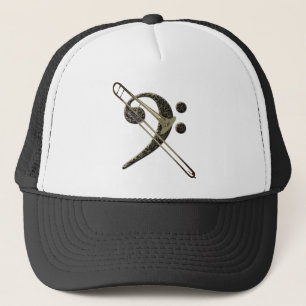 Gorra De Camionero Trombone Bass Clef Music Instruments Béisbol