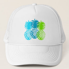 Gorra De Camionero Tropical hawaiano de la piña de Momona