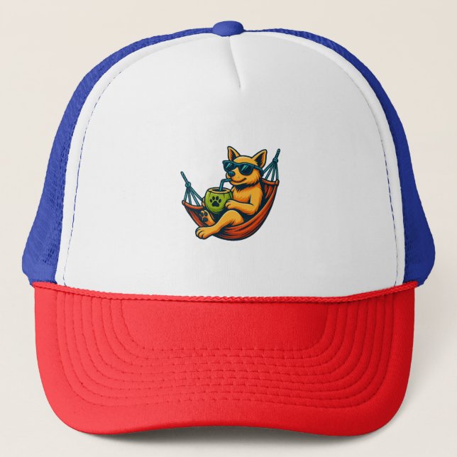 Gorra De Camionero Tropical Pup Vibes (Anverso)
