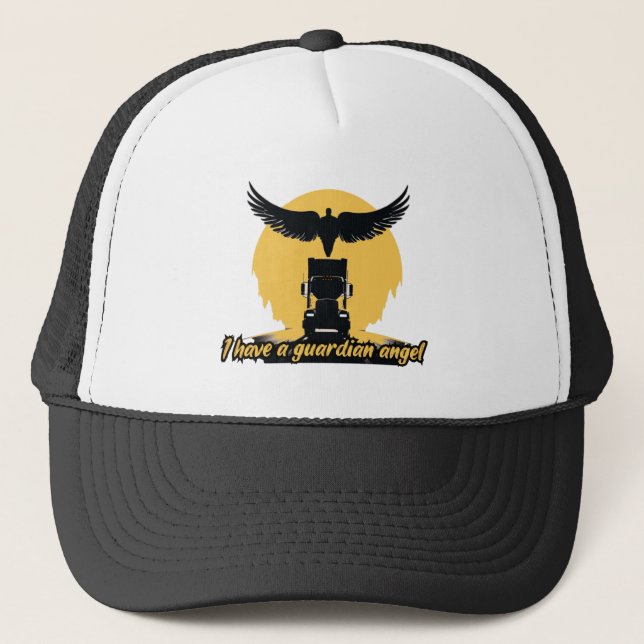 Gorra De Camionero Truck Guardian Angel Protection Faith Road Journey (Anverso)