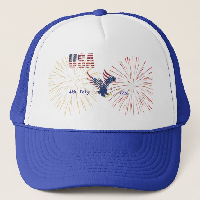 Gorra De Camionero Trucker Hat America 4th July  (Anverso)