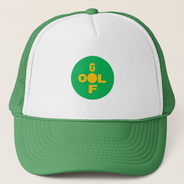 Gorra De Camionero Trucker Hat blanco y verde DISEÑO GOLF (Anverso)