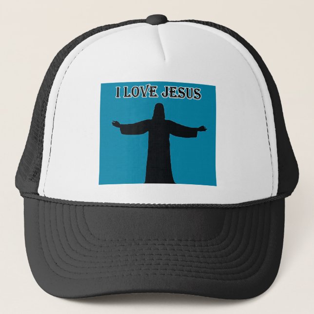 Gorra De Camionero Trucker Hat  i love jesus (Anverso)