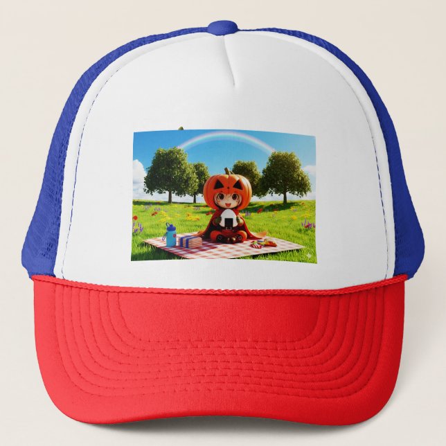 Gorra De Camionero Trucker Hat-Pumpkin tema Hero "Bokchanda" Cap (Anverso)