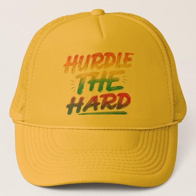 Gorra De Camionero Trucker HatDynamic Cap Design: "Hurdle the Hard" (Anverso)