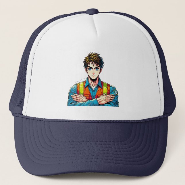 Gorra De Camionero Truckerkappe mit Manga-Sicherheitsfachmann (Anverso)