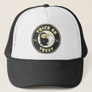 Gorra De Camionero Truco o tratar el carácter de pañal gris de Hallow