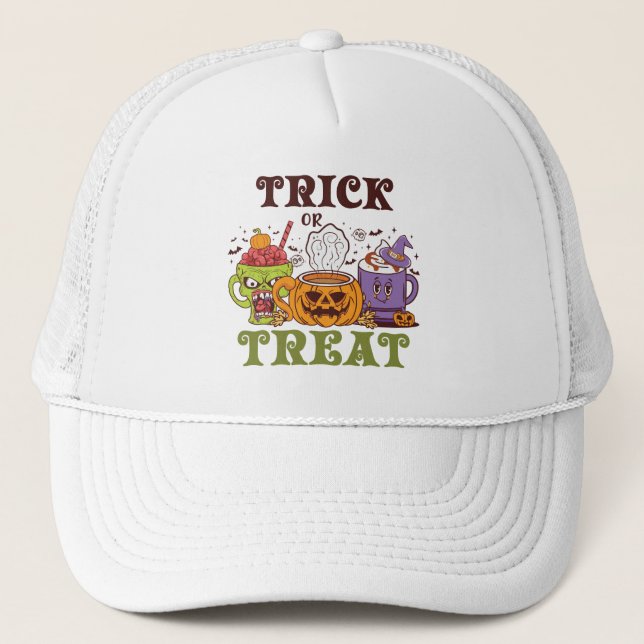 Gorra De Camionero Truco O Trato De Café Delight (Anverso)