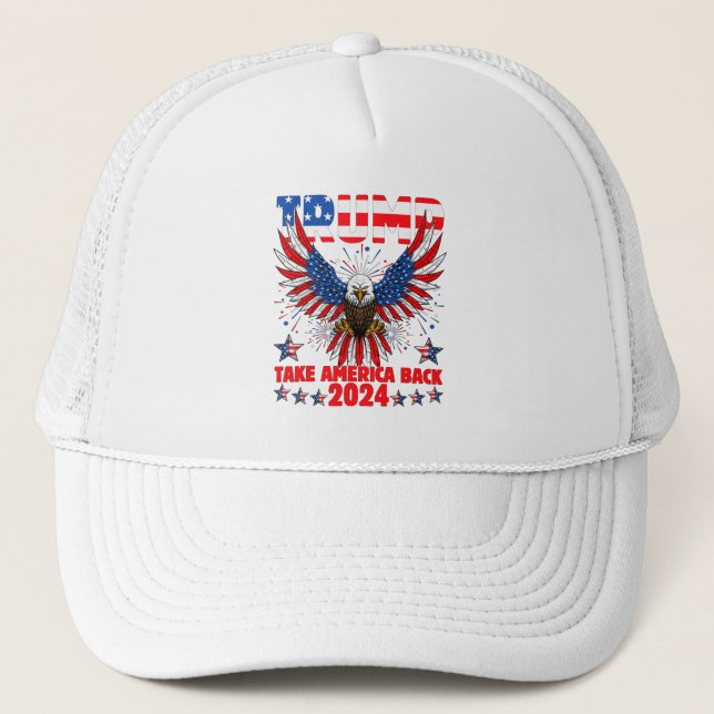 Gorra De Camionero Trump 2024 Recuperar la bandera estadounidense Tru (Anverso)