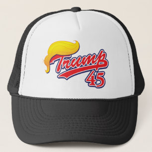 Gorra De Camionero Trump-45 con pelo