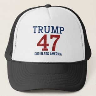Gorra De Camionero Trump 47 Dios bendiga a Estados Unidos