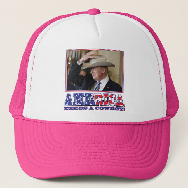 GORRA DE CAMIONERO TRUMP-AMÉRICA-COWBOY (Anverso)
