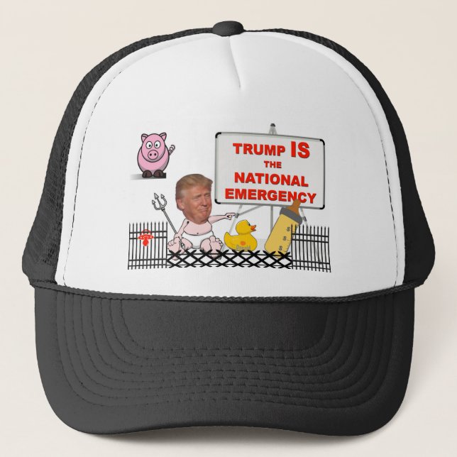 Gorra De Camionero Trump ES la emergencia nacional / Anti Trump, (Anverso)