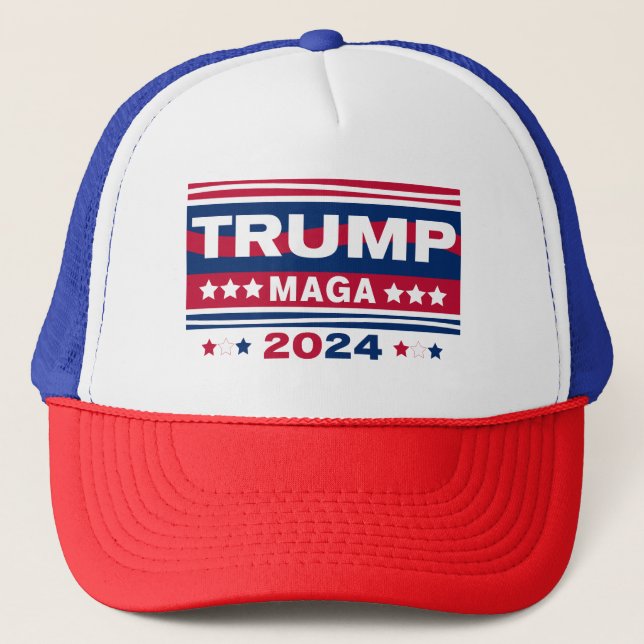 GORRA DE CAMIONERO TRUMP~MAGA~2024 (Anverso)